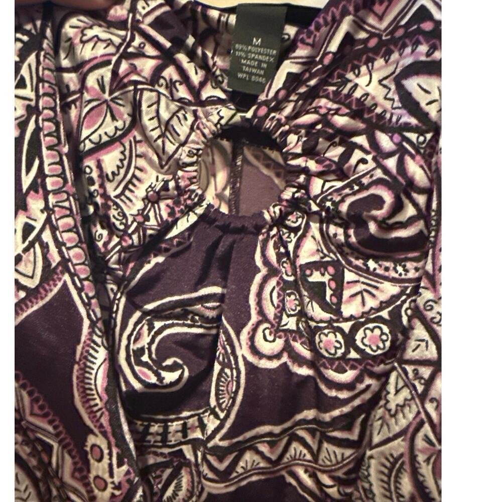 I-N-C International Concepts Purple Paisley Maxi Dress Built in Shelf Bra | EUC - Picture 8 of 9